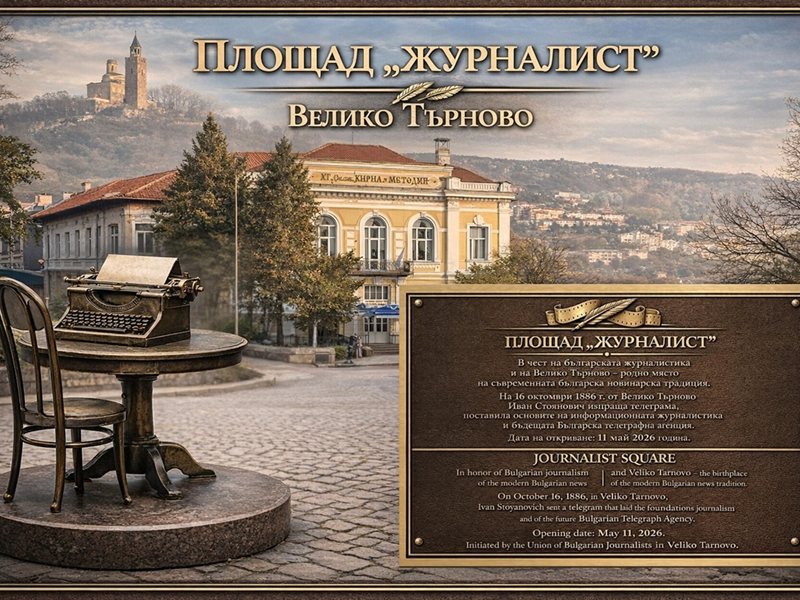 Обновяване на забележително събитие от 140 години настани: Официално отворена "Журналист" площад в Велико Търново