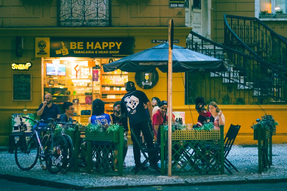 Marsala Tita street Sarajevo nightlife outdoor bars evening